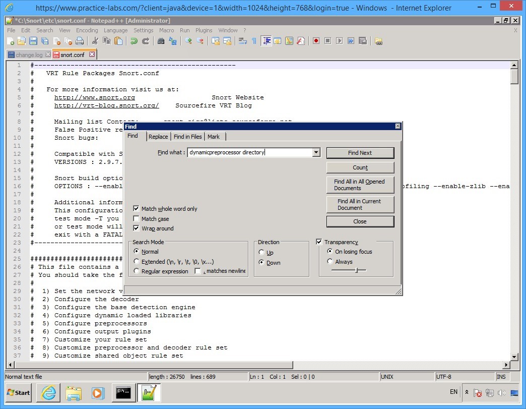 Practice Labs screenshot.